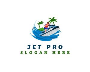 Jet Ski Beach Adventure logo design