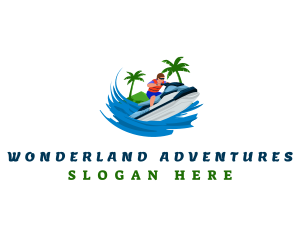 Jet Ski Beach Adventure logo design