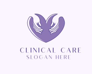 Purple Caring Heart logo design