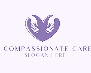 Caring - Purple Caring Heart logo design