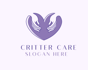 Purple Caring Heart logo design