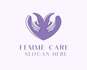 Purple Caring Heart logo design