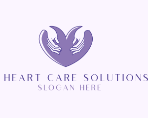 Purple Caring Heart logo design