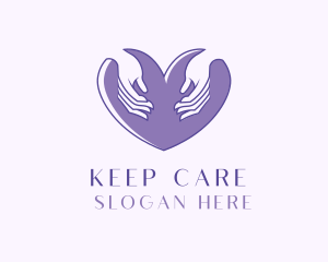 Purple Caring Heart logo design