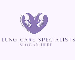 Purple Caring Heart logo design