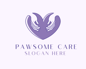 Purple Caring Heart logo design