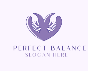 Symmetry - Purple Caring Heart logo design