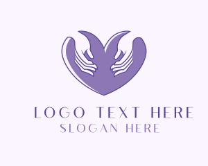 Online Relationship - Purple Caring Heart logo design