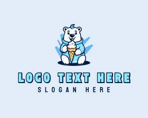 Polar Bear Sundae Cone Logo