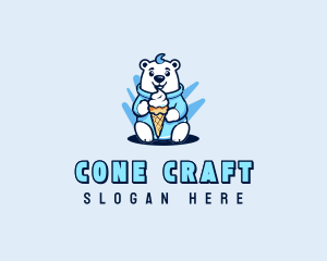 Polar Bear Sundae Cone logo design