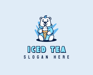 Polar Bear Sundae Cone logo design