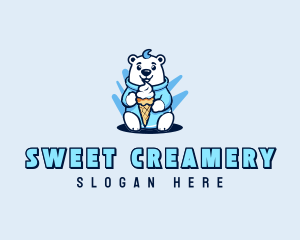 Polar Bear Sundae Cone logo design