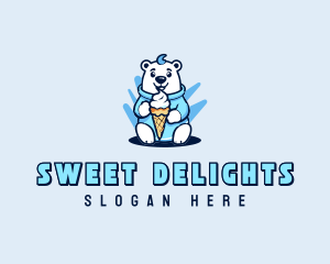 Polar Bear Sundae Cone logo design