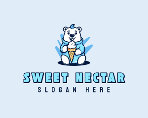 Polar Bear Sundae Cone logo design