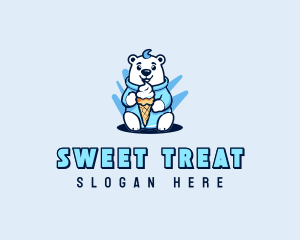 Sundae - Polar Bear Sundae Cone logo design