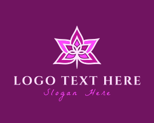 Stained Glass - Lotus Flower Bloom logo design