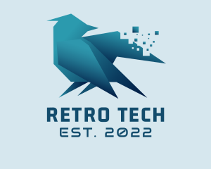 Glitch Tech Bird logo design