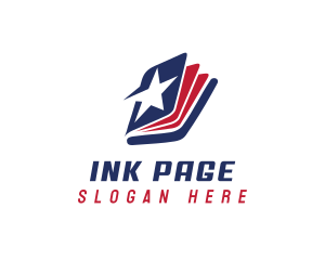 Star Book Document Pages logo design