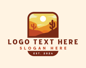 Sand Dunes - Dune Desert Cactus logo design