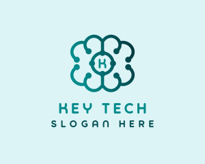 Technology AI Brain logo design