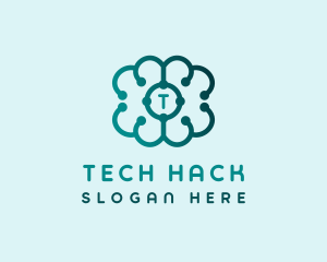 Technology AI Brain logo design