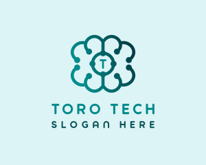 Technology AI Brain logo design