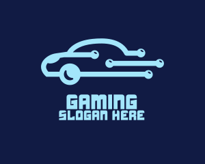 Car Shop - Digital Blue Car logo design