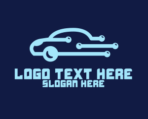 Silhouette - Digital Blue Car logo design