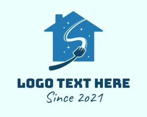 Custodian - Clean House Broom logo design