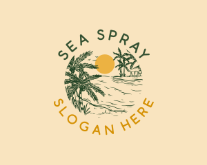 Tropical Beach Sea logo design