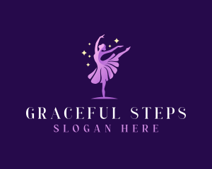 Performer Female Ballerina logo design