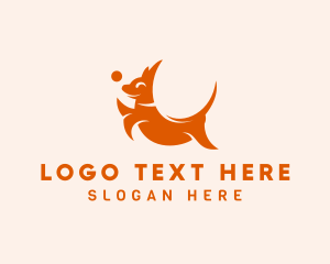 Pet Shop - Orange Puppy Dog logo design