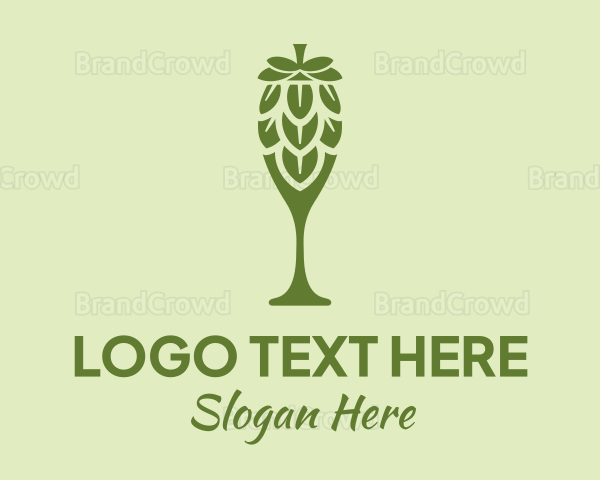 Green Hops Wine Glass Logo