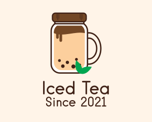 Mason Jar Milk Tea  logo design