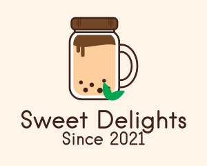 Mason Jar Milk Tea  logo design