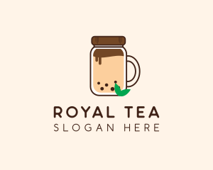 Mason Jar Milk Tea  logo design