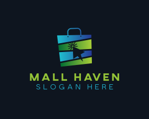 Market Online Shopping Bag logo design