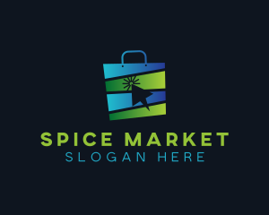 Market Online Shopping Bag logo design