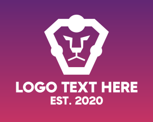 Africa - Industrial Hexagon Lion logo design