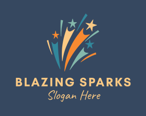 Color Stars Fireworks logo design