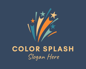 Color Stars Fireworks logo design