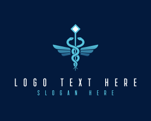 Hospital - Medical Serpent Caduceus logo design