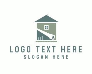 Wood Saw - Home Construction Tools logo design
