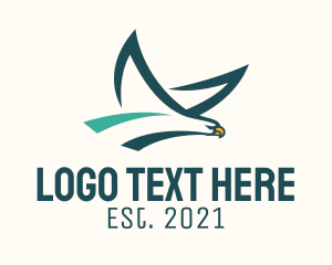 Birdwatcher - Green Eagle Flying logo design