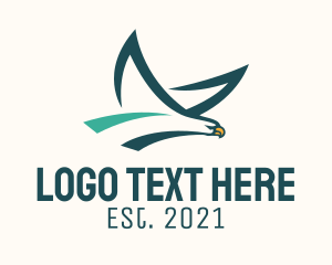 Air Courier - Green Eagle Flying logo design