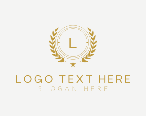 Badge - Elegant Wreath Badge logo design