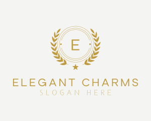 Elegant Wreath Badge logo design