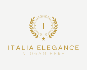 Elegant Wreath Badge logo design