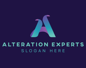 Tech Ribbon Letter A logo design