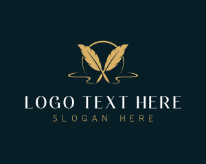 Writing - Publishing Stationery Feather logo design